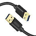 USB 3.0 A to A Male Cable 10Ft, USB Male to Male Cable Double End USB Cord Compatible with Hard Drive Enclosures, DVD Player, Laptop (10FT)
