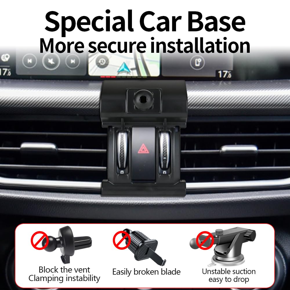 Car Phone Holder for Alfa Romeo Stelvio 2018 2019 2020 2021 2022 2023 2024 2025 2026 Auto Accessories Navigation Bracket Interior Decoration Dashboard