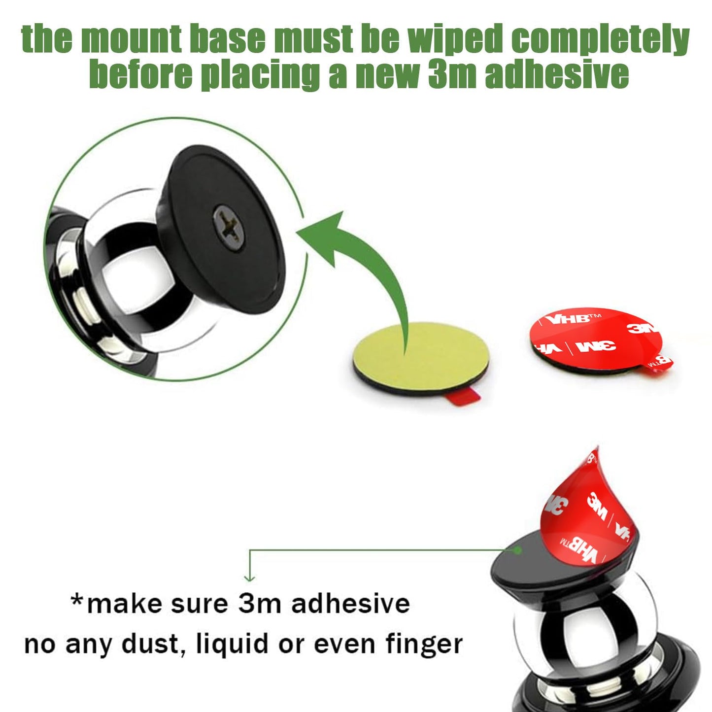pop-tech Phone Magnet Plate with Sticky Adhesive Backing Replacement Tapes Metal Plate for iPad iPhone in Car Home Grip Mount Base for Samsung etc