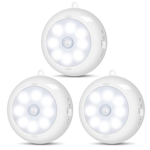 Reoshine Motion Sensor Light Indoor, LED Night Light Closet Lights, Under Cabinet Lights, AA Battery Operated Stick on Wireless Puck Lights for Wall