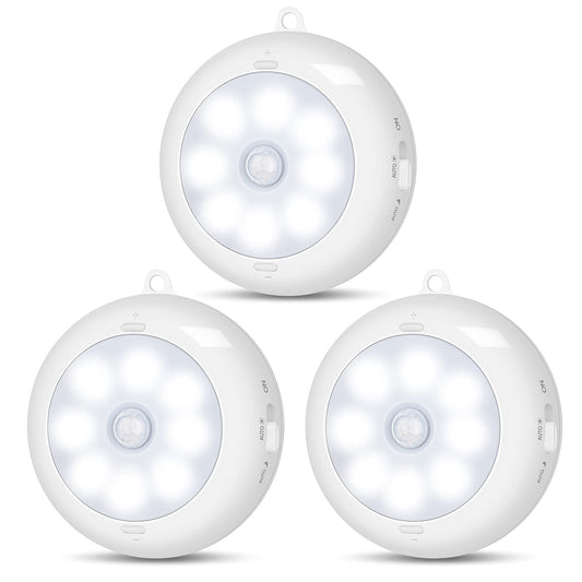 Reoshine Motion Sensor Light Indoor, LED Night Light Closet Lights, Under Cabinet Lights, AA Battery Operated Stick on Wireless Puck Lights for Wall