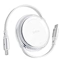 iOttie Basix 100W Retractable USB-C Cable, Fast Charging USB C-to-C Cable with 4 Adjustable Cable Lengths, USB C Cable for iPhone 16, 15 (Pro, Plus
