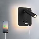 AIRTWESD USB Charging Port Wall Wash Light Black Bed LED with Interior Wall Adjustable Spotlight Reading lamp Wall lamp Bedroom Indoor Bedside Lamp