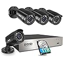 ZOSI 3K Lite Security Camera System with AI Human Vehicle Detection,H.265+ 8CH HD TVI Video DVR Recorder with 4X HD 1920TVL 1080P Indoor Outdoor
