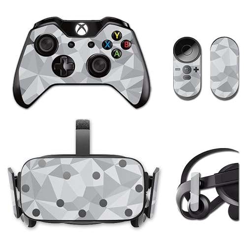 MightySkins Skin Compatible with Oculus Rift CV1 wrap Cover Sticker Skins Gray Polygon