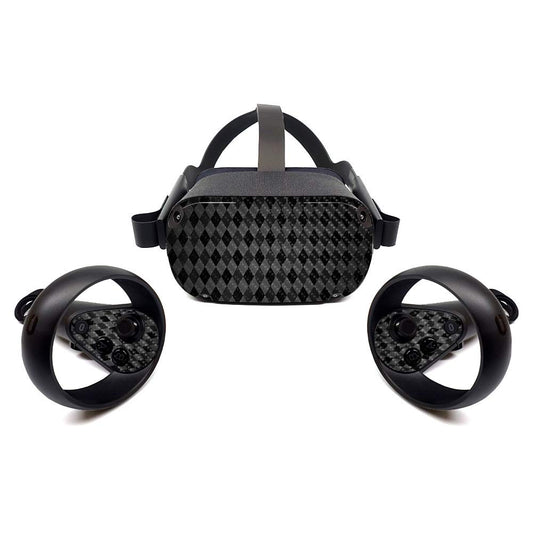 MightySkins Carbon Fiber Skin for Oculus Quest - Black Argyle | Protective, Durable Textured Carbon Fiber Finish | Easy to Apply, Remove, and Change