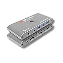 J-Tech Digital 8K DisplayPort 1.4 KVM Switch 2 Computers 1 Monitor, 8K@60Hz / 4K@240Hz Dual PC DP KVM Switcher with 4 USB 3.0 Ports (3 USB-A + 1
