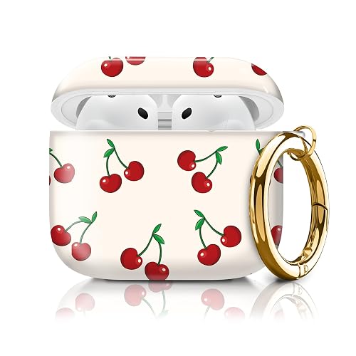 Cute Case Cover Compatible with AirPods 4th Generation 2024, Shockproof for Women & Girls with Cute Golden Round Buckle - Protective, Anti-Drop