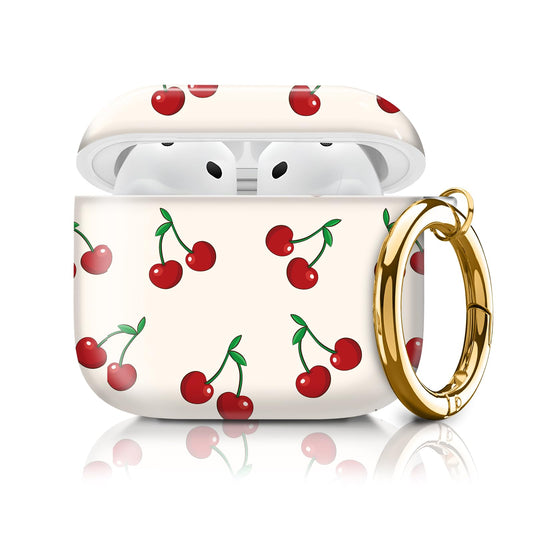 Cute Case Cover Compatible with AirPods 4th Generation 2024, Shockproof for Women & Girls with Cute Golden Round Buckle - Protective, Anti-Drop