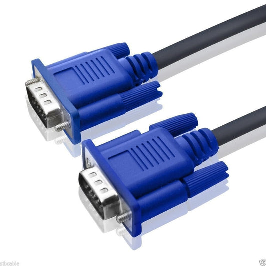 CableVantage HD15 15Pin VGA Male to Male VGA Cable for TV Computer Monitor Blue for TV Computer Monitor Extension Cable Gold Plated DB15 VGA Male