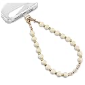 MyfavoriteK MOM Phone Charm With Wood Beads Detachable Anti Theft Strap Hands-Free iPhone Wrist Strap for Women Phone Chain Wristlet - Fits Apple