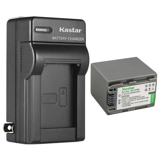 Kastar NP-FP90 / FP91 1-Pack Battery and AC Wall Charger Replacement for Sony DCR-HC44, DCR-HC46, DCR-HC65, DCR-HC85, DCR-HC94, DCR-HC96, DCR-SR30