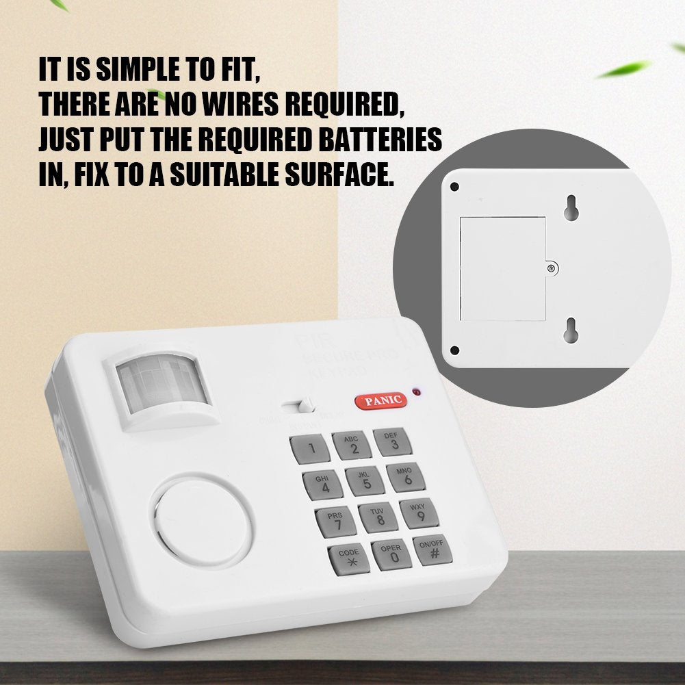 PIR Motion Sensor Alarm, Home Security Keypad Password Remote Infrared Detectors Siren for Home