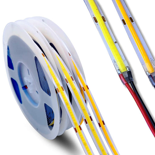 weisuan-Tuodi DC 12V Premium COB LED Strip Flexible High Density Chips 90+ Ra 3000k White Lights 5m (Warm Light 3000K, 384 LEDsm)