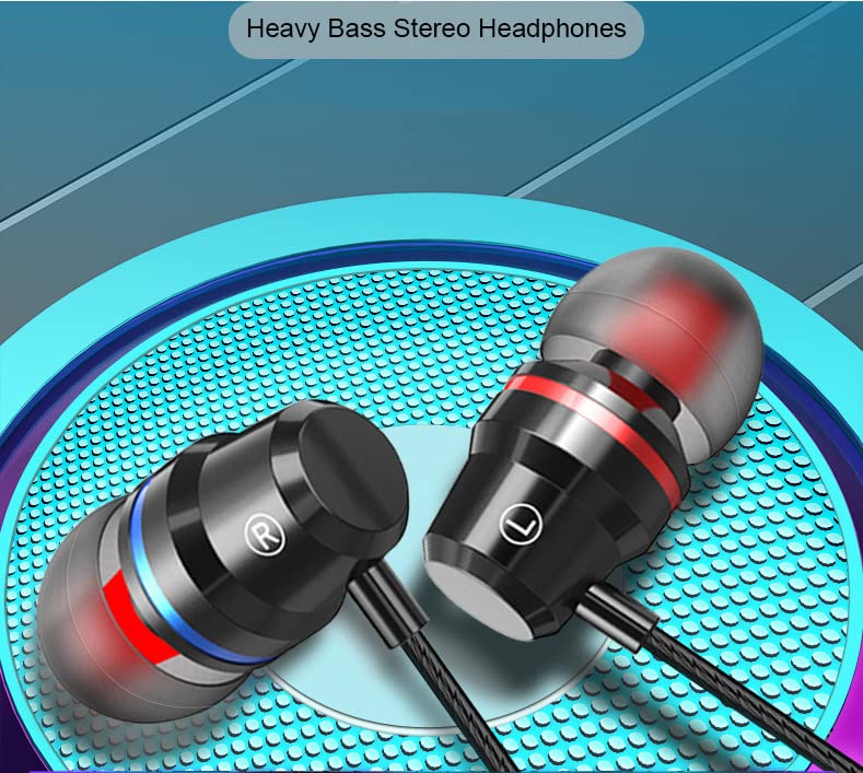 Earbuds Wired Earphones with Microphone in-Ear Headphones for Samsung Galaxy A15 A16 A25 A05 A06 A14 A04e A13 A03S A12 A52 A10e S10 S9 Plus, Moto G…