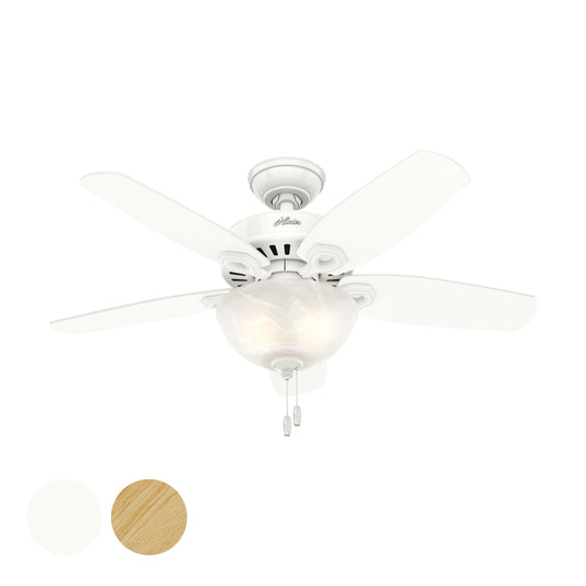 Hunter Fan 42 inch Small Room Ceiling Fan in Snow White with Bowl Light Kit (Renewed) (Snow White)
