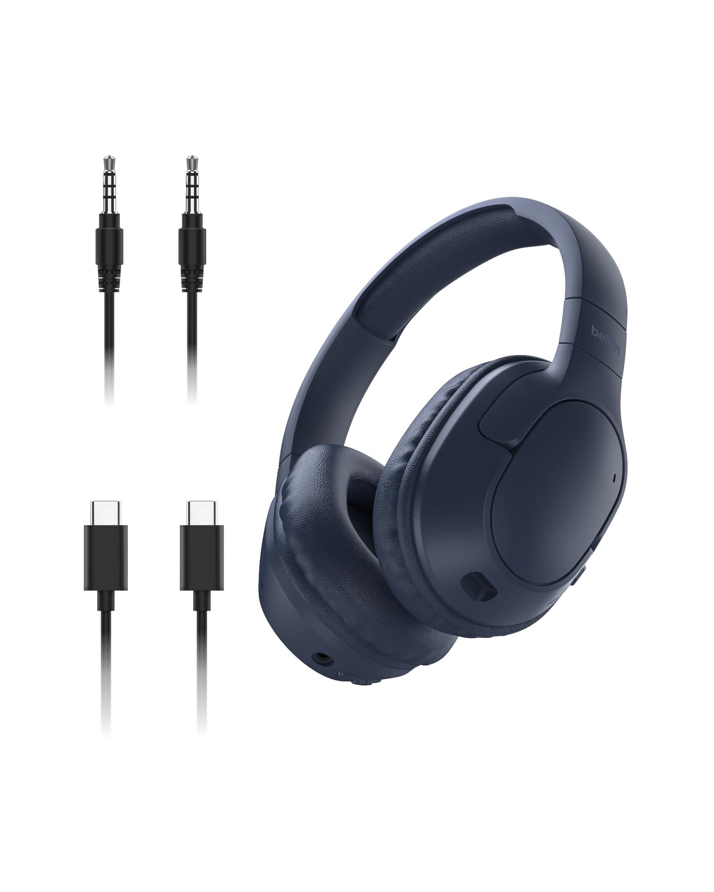 Belkin SoundForm Surround Bluetooth Over-Ear Headphones - Environmental Noise Cancelling Headphones - Wireless w/ 60H Playtime & Soft Ear Cups…