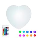 Novelty Lights 12 Inch RGB Heart Rechargeable Night Light, Waterproof Mood Lighting with Remote Control, Color-Changing Glow Heart for Indoor/Outdoor