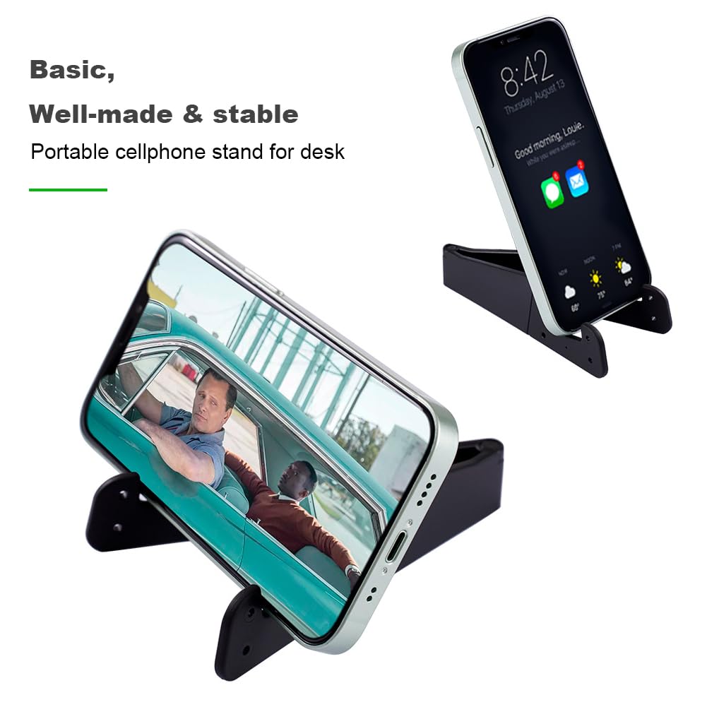 Kemoxan 8 Pack Portable Cell Phone Stand for Desk, Colourful Pocket Smartphone Kickstand, V Small Phone Travel Mount ?0.4" Slot Width? Compatible