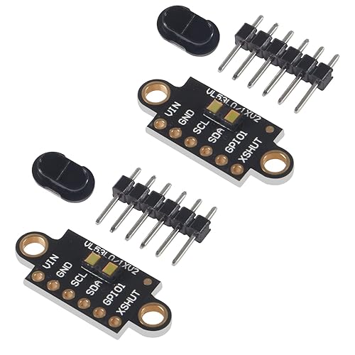 AITRIP 2PCS VL53L1X Laser Ranging Flight Time Sensor Module with Cover 3V-5V Distance 400cm Measurement Extension Board Module for Arduino