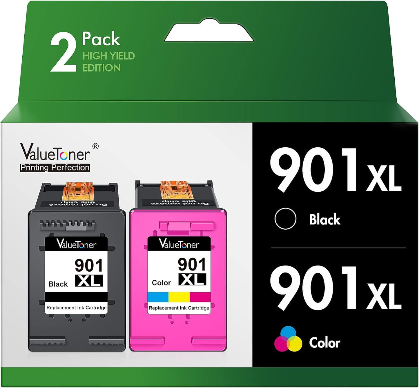 Valuetoner Remanufactured Ink Cartridge Replacement for HP 901 Ink Cartridges 901XL Compatible for HP Officejet 4500 G510a J4524 J4540 J4550 J4580