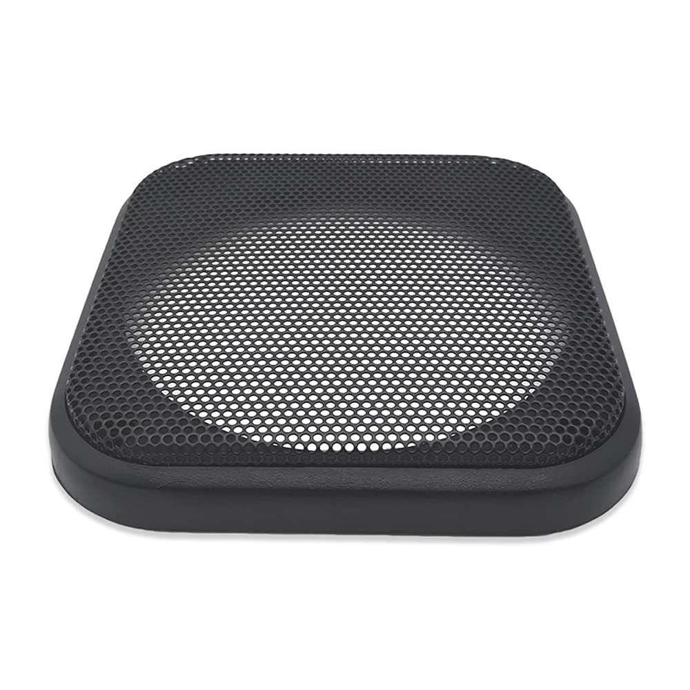 Generic, 2 Pcs for 4 In High Grade Square Speaker Cover Car Audio Decorative Circle Metal Mesh Grill Protection Net 108x108mm4.25x4.25in, Black