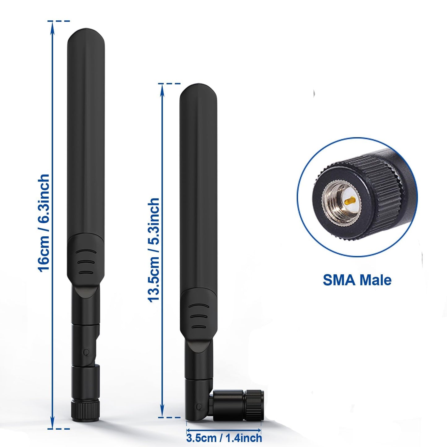 Bingfu Dual Band WiFi 2.4GHz 5GHz 5.8GHz 8dBi SMA Male Antenna (2-Pack) for Wireless Vedio Security IP Camera Recorder Surveillance Recorder Truck