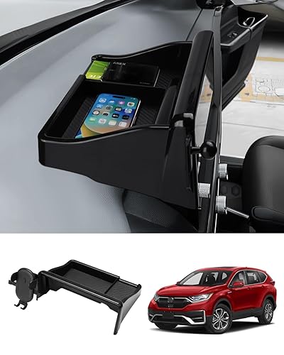 FIILINES Dashboard Center Console Organizer & Phone Holder for Honda CRV 2023-2026, Dash Organizer with 360 Degree Rotation Phone Mount CRV