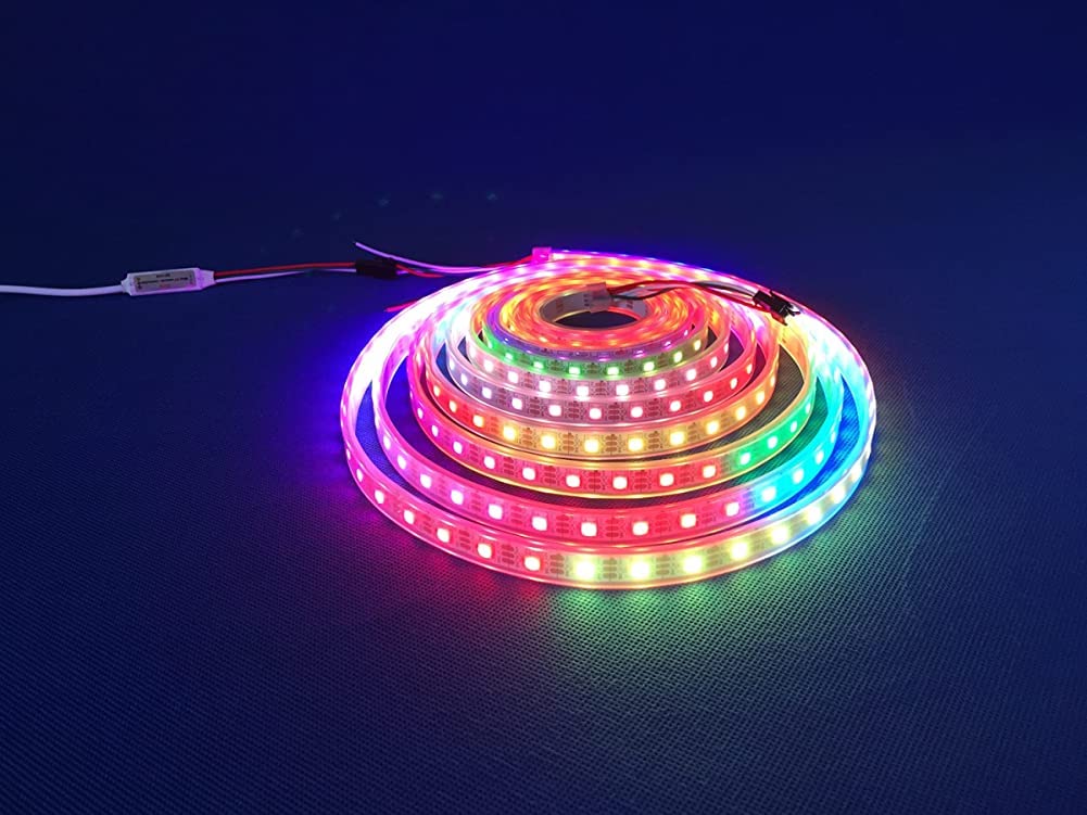SVFISHKK WS2812B LED Strip Individual Addressable Light 16.4FT 60Pixels/m 300Pixels Dream Color SMD 5050 LED Pixel RGB Strip IP67 Waterproof DC5V