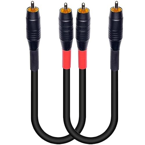 ukiism 14AWG RCA Cable Heavy Duty Waterproof, Phone Male to Male Stereo Audio Cable for Subwoofer/amp/HiFi & Home Cinema/Blu-ray/Speakers/TV-2