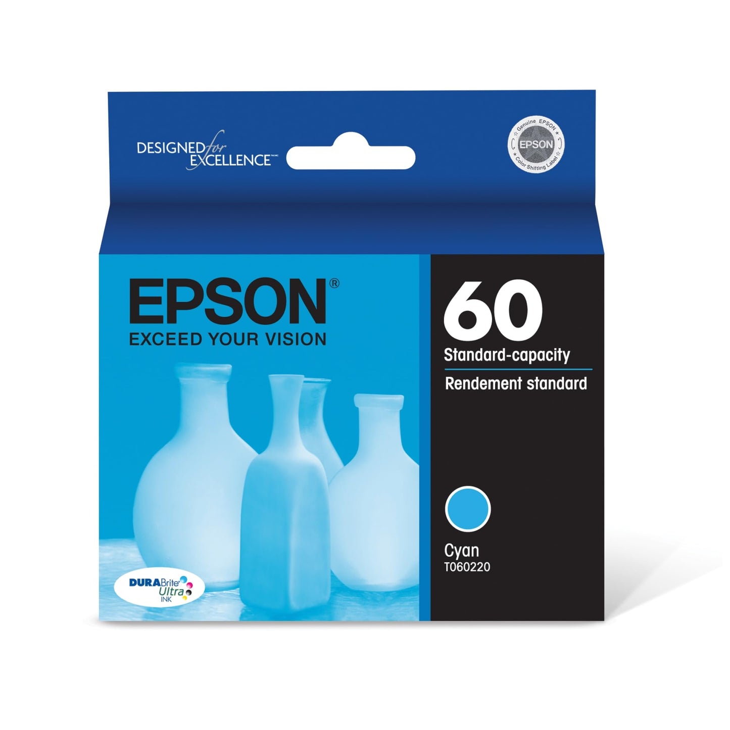 Epson 60 DURABrite Ultra Ink Standard Capacity Cyan Cartridge (T060220) Works with Stylus C-68, C-88, C-88+, CX-3800, CX-3810, CX-4200, CX-4800
