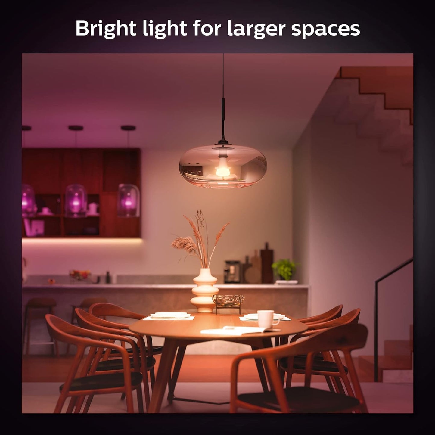 Philips Hue Smart 100W A21 LED Bulb - White and Color Ambiance Color-Changing Light - 1 Pack - 1600LM - E26 - Indoor - Control with Hue App - Works