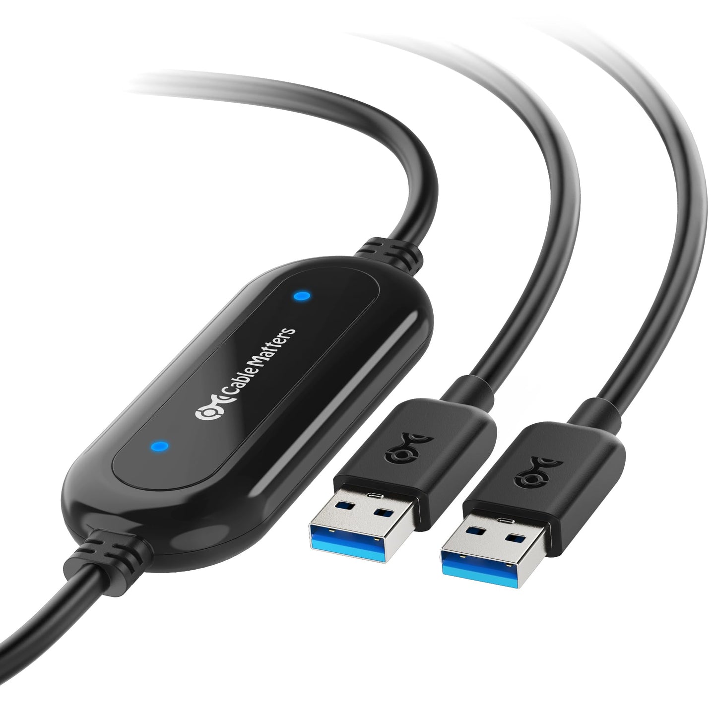 Cable Matters USB 3.0 Data Transfer Cable PC to PC for Windows, USB Transfer Cable in 6.6 ft - Easy Computer Sync Software Key Included, Works