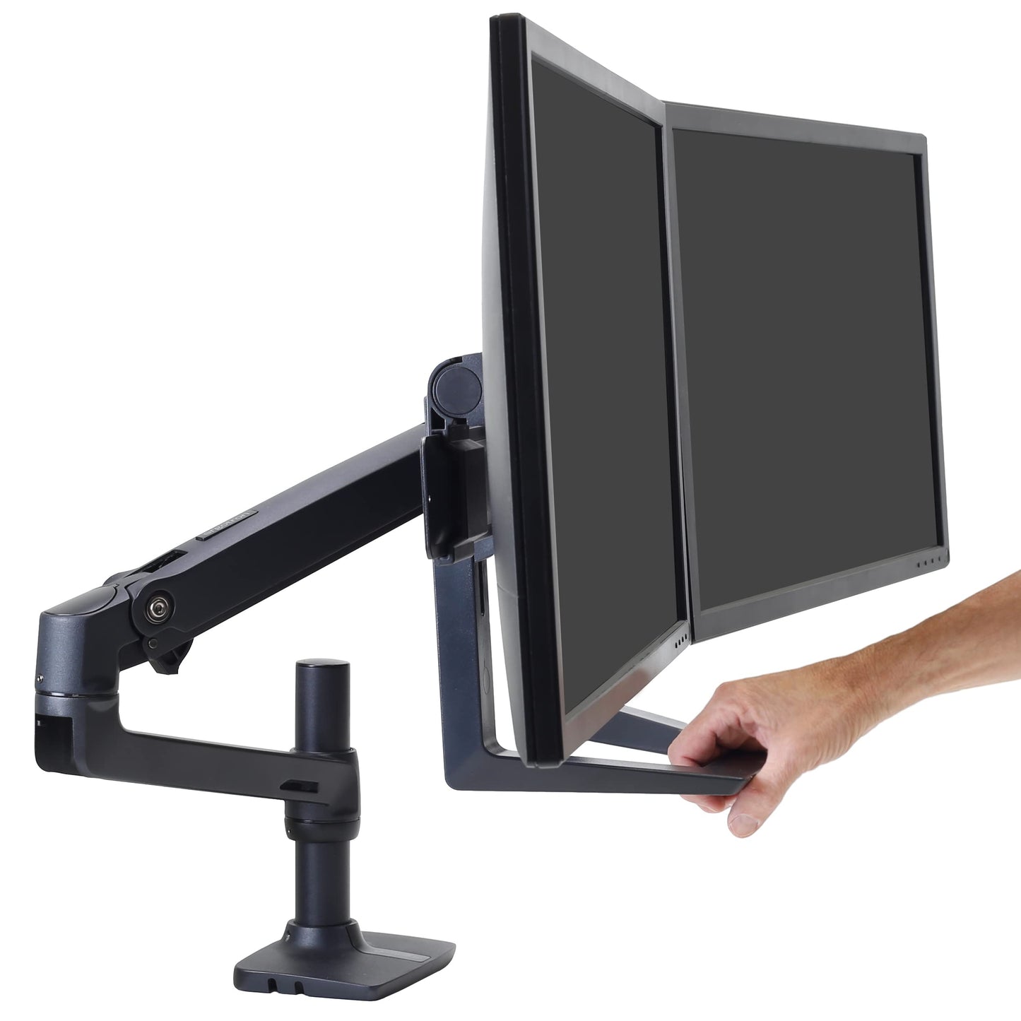 Ergotron - LX Dual Direct Handle Kit - Add-on for LX Dual Direct Monitor Arms - Matte Black