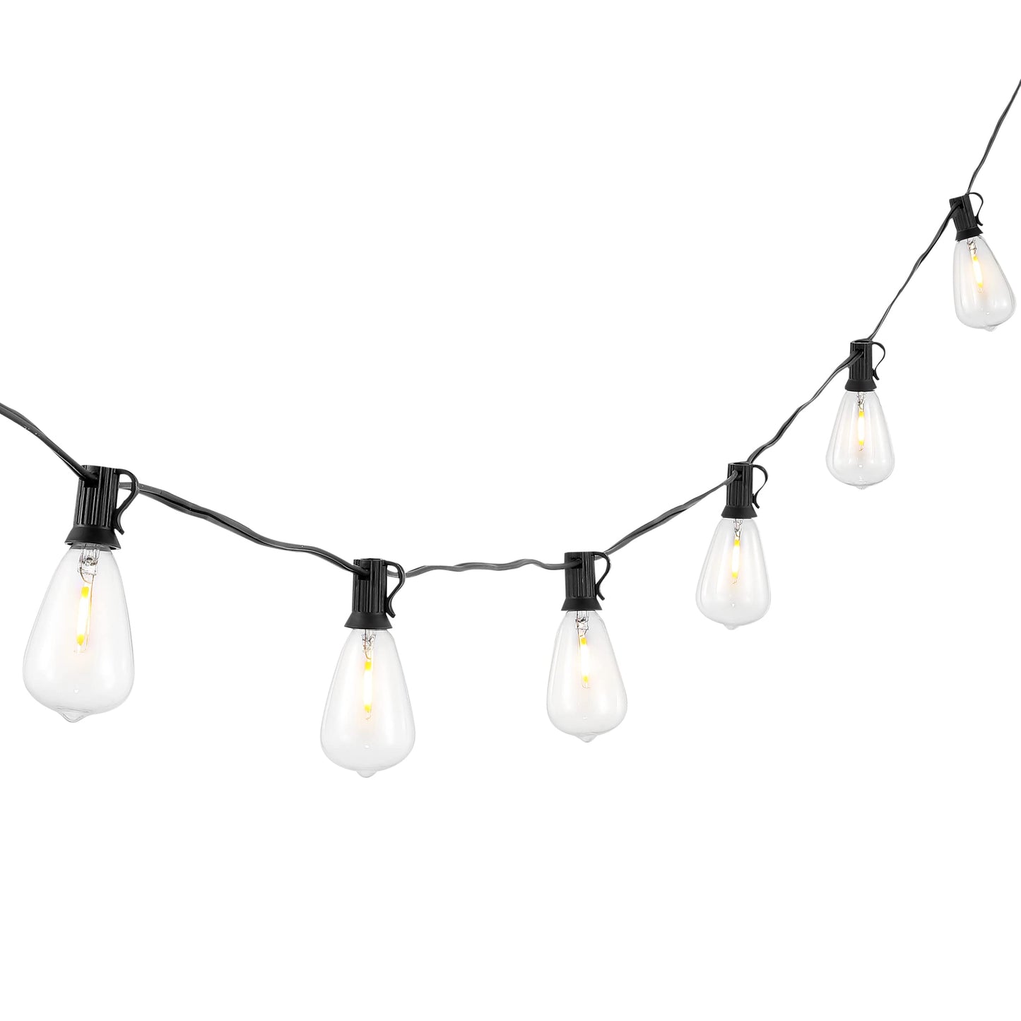 SAFAVIEH Lighting - Dorcia 10-Foot LED Outdoor String Lights - Weather-Resistant Patio Café Garden Hanging Lights with 10 Clear Bulbs (PLT4043A)