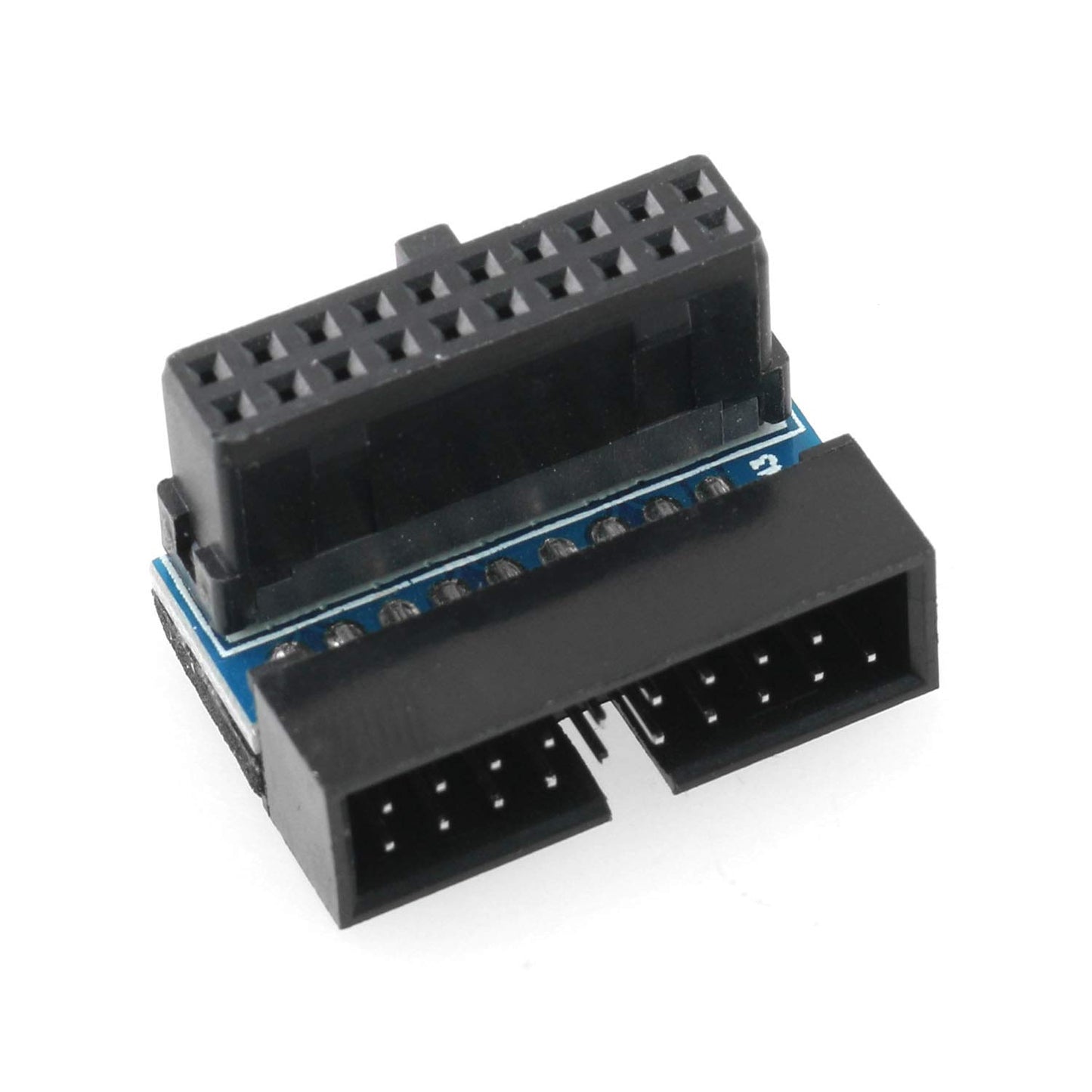 DGZZI USB 3.0 90 Degree Adapter Black USB 3.0 19Pin/20Pin Male to Female L Turn Right Angle Power Adapter Board for Motherboard Up Angled