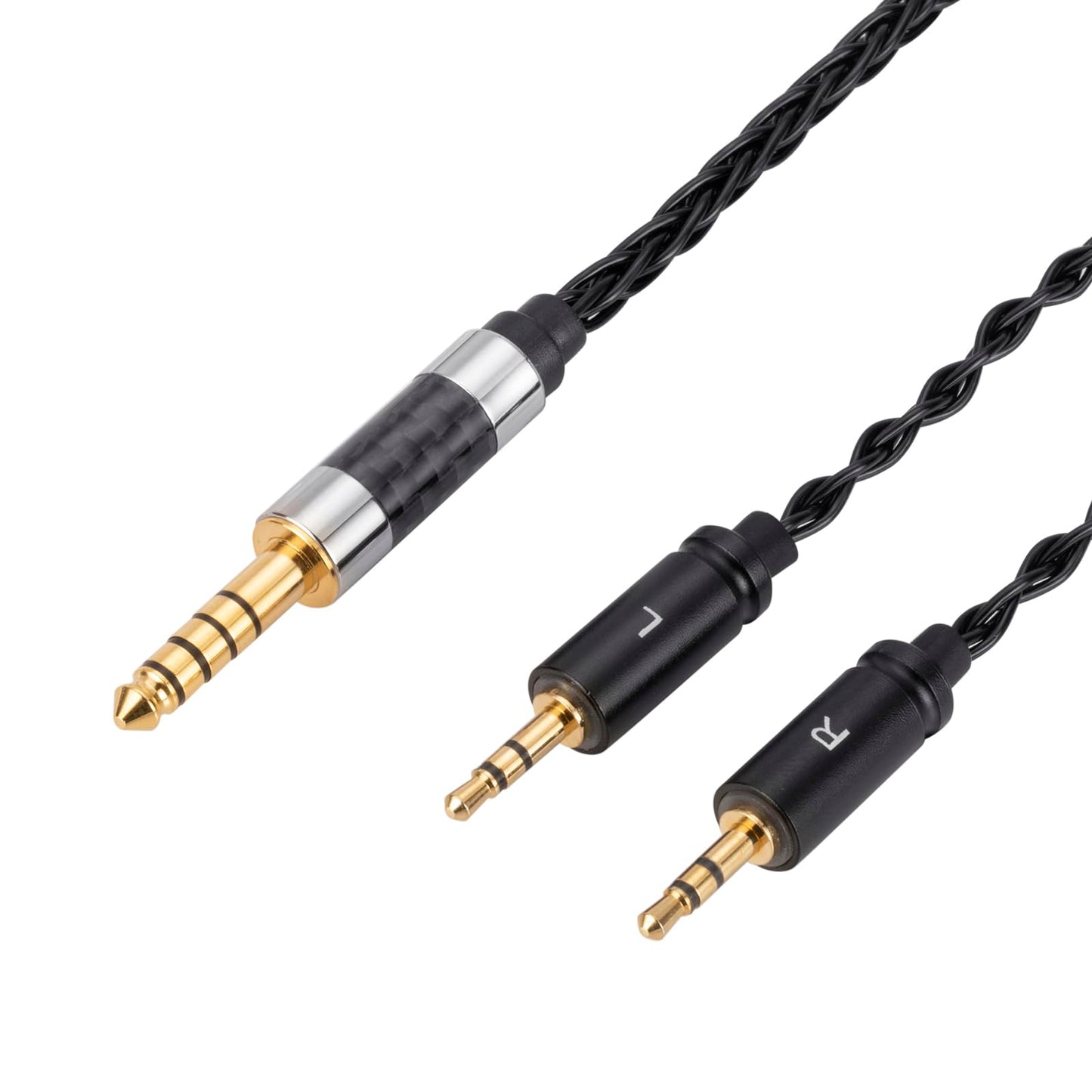 UNCLE LIGHT 4.4mm Balanced to Dual 2.5mm Audiophile Cable， 8-Core OCC Silver-Plated Cable, Compatible with HE400S, HE-400i（2.5mm Plug Version）…