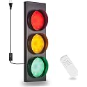 PANLAVIE Traffic Light Wall Lamp Remote Control Retro Kids Bedroom Stop Light, Plug in Industrial LED Wall Sconce, 18.5’’ Vintage Fun Signal Lights