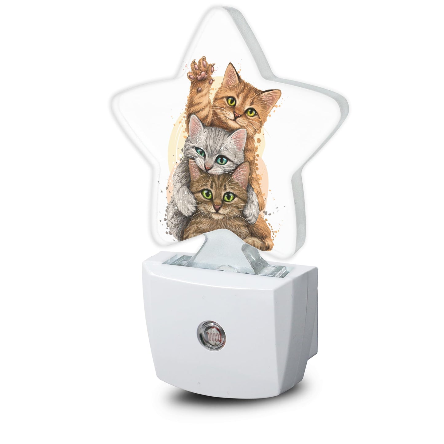 Losthll Cute Cat Night Light Plug-in Dusk to Dawn Smart Sensor White Led Nightlight for Bedroom Bathroom Kitchen Hallway Stairs Energy Efficient Decor