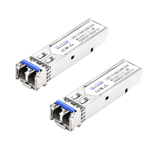 2pcs Industrial SFP Module 1.25Gb/s 20km Fiber Transceiver Duplex LC 1310nm Single-Mode DDM