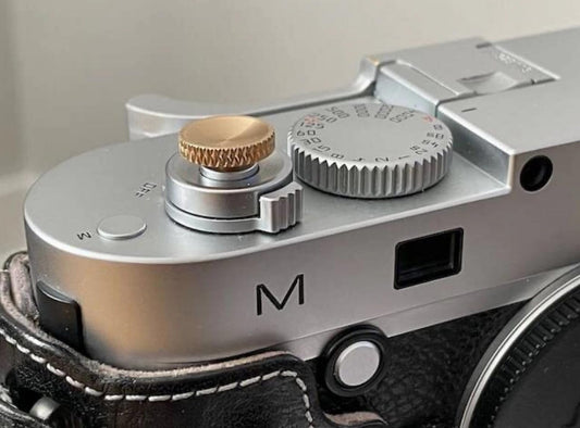 YEWOOP Lf-B Metal Brass Knurled Concave Shutter Release Button Compatible with Fujifilm, Hasselblad, Rolleiflex, Nikon Better Balance & Grip