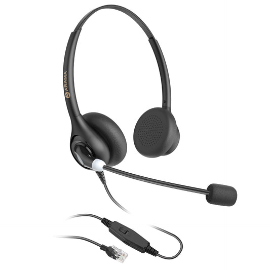 Arama Telephone Headsets for Yealink Phones RJ602Y1 RJ9 Office Wired Headset with Mic Noise Canceling Compatible with Yealink VoIP Phone T54W T46U