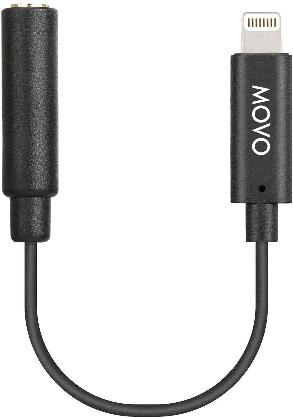 Movo IMA-1 Female 3.5mm TRRS Microphone Adapter Cable to Lightning Connector Dongle Compatible with Apple iPhone, iPad Smartphones and Tablets