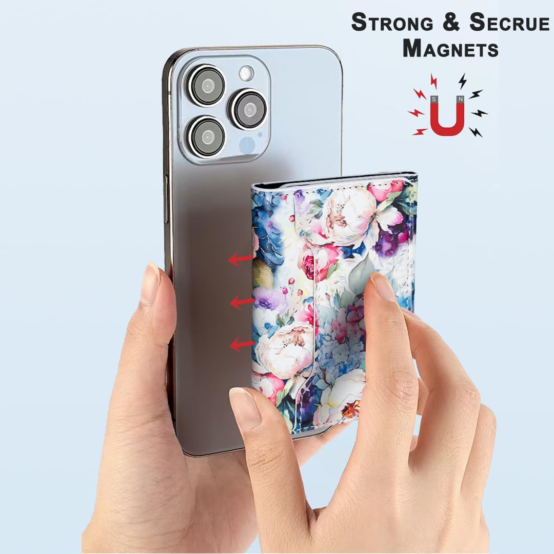 LaiYHe Magnetic Wallet, 6 Card Slots Holder, Flip PU Leather, Slim Minimalist Phone, Compatible with MagSafe Phones and Cases, for iPhone