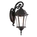 GOALPLUS Dusk to Dawn Outdoor Wall Light Fixture 18” High Antique Bronze Porch Light with Wall Mount, Vintage Waterproof Wall Sconce with Clear Seeded