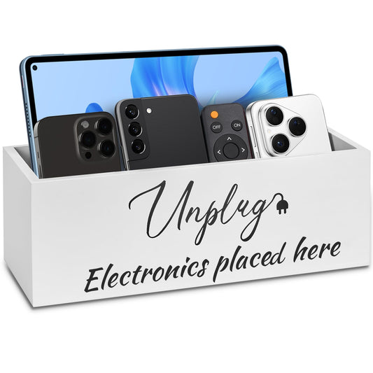 WHXE MNHEE Unplug Box,Premium Cell Phone Box for Family Time,Holds 18 Phones,Cell Phone Jail with Charging Holes for Phones, Tablet, Electronics