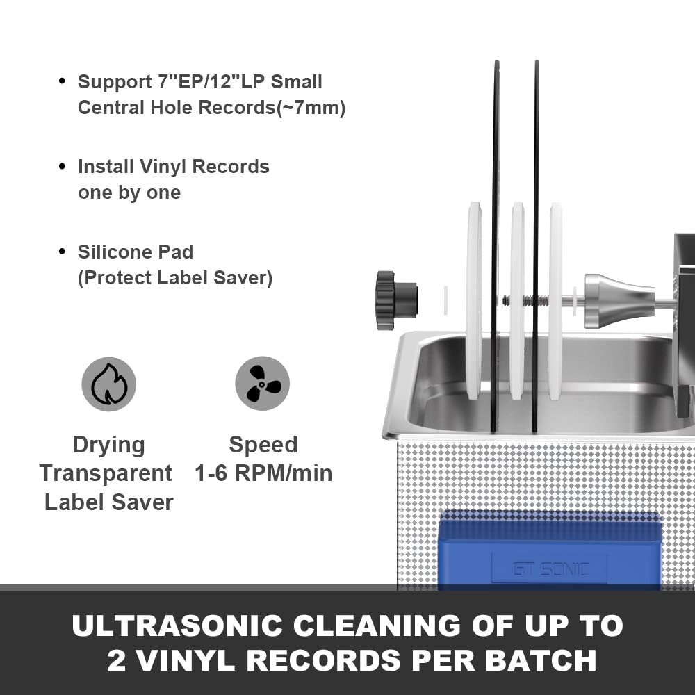 WEWU ROUNDS 12" LP 7" EP Vinyl Records Bracket for 6L Ultrasonic Cleaner Simple Version(No Ultrasonic Cleaner)