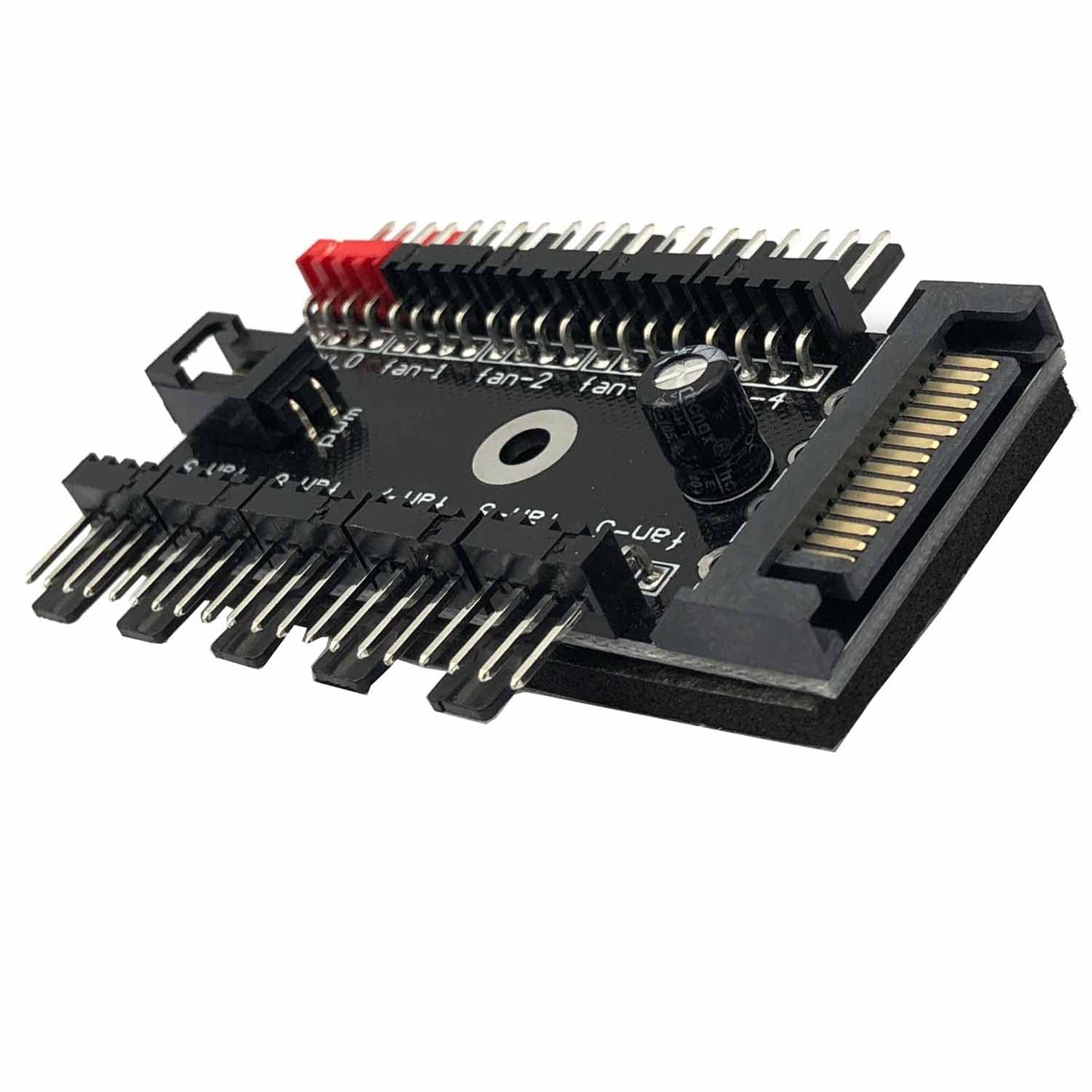 FainWan 1-Pack 10 Way 4Pin PWM PC Fan Hub with Cable Computer Cooling Fan Power Cable Extender PCB Adapter SATA 1 to 10 Multi Way Splitter
