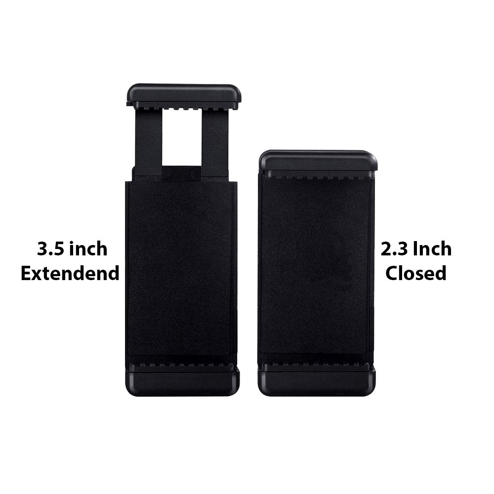 Acuvar Universal Tripod Smartphone Mounts with Dual Mounting Points for iPhone, Android, and All Smartphones up to 3.5" Wide + Microfiber Cloth (2