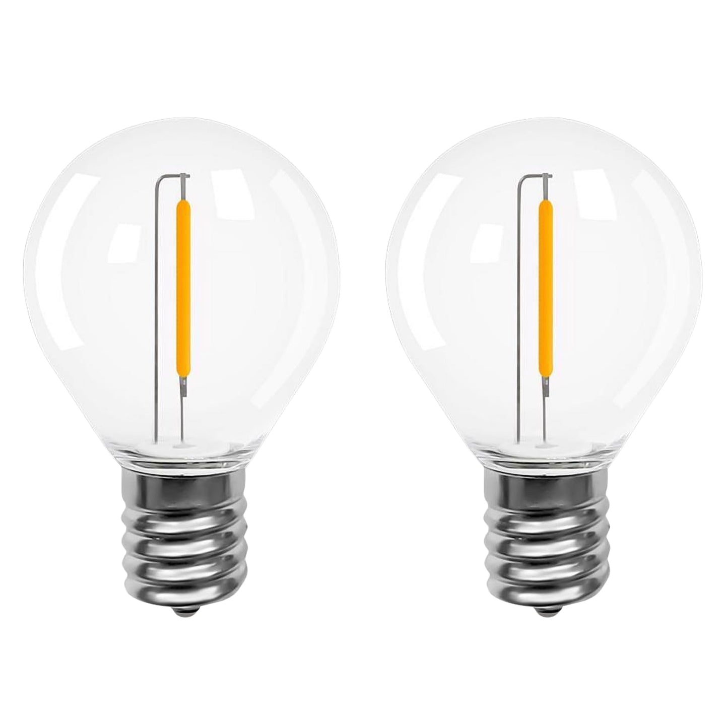Holiday Bright Lights G40 LED Replacement Bulbs Warm White Dimmable E17 Globe Set for Outdoor Patio String Lights